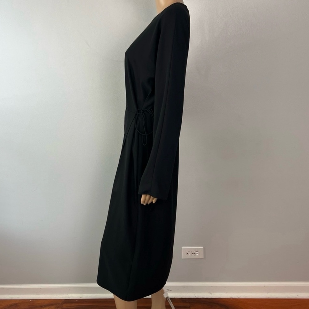 VINCE BLACK LONG SLEEVE BUTTON-BACK MIDI DRESS - Picture 6 of 11